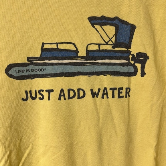 Life Is Good Women's Large Just Add Water Boat Crusher Tee Yellow - Picture 2 of 8